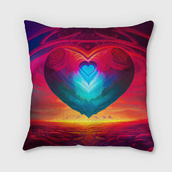 Подушка квадратная Сердце мира, цвет: 3D-принт