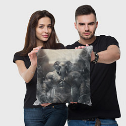 Подушка квадратная Накаченный слон, цвет: 3D-принт — фото 2