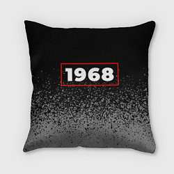 Подушка квадратная 1968 - в красной рамке на темном, цвет: 3D-принт