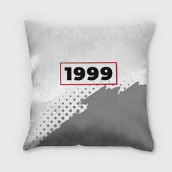 Подушка квадратная 1999 - в красной рамке на светлом, цвет: 3D-принт