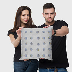 Подушка квадратная Паттерн с акварельными кругами, цвет: 3D-принт — фото 2