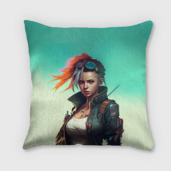 Подушка квадратная Girl art Cyberpunk
