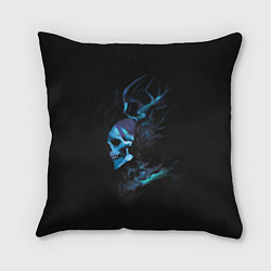 Подушка квадратная Blue skeleton with horns, цвет: 3D-принт