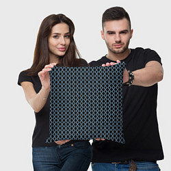 Подушка квадратная Бирюзовый паттерн, цвет: 3D-принт — фото 2