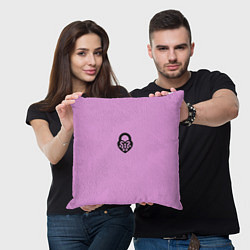 Подушка квадратная Замочек к ключику розовый, цвет: 3D-принт — фото 2