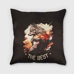 Подушка квадратная Wolf the best, цвет: 3D-принт