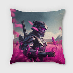 Подушка квадратная Робо-самурай, цвет: 3D-принт
