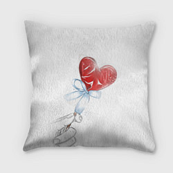 Подушка квадратная Леденец сердечко, цвет: 3D-принт