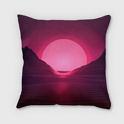 Подушка квадратная Неоновый закат, цвет: 3D-принт