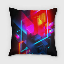 Подушка квадратная Neon stripes color, цвет: 3D-принт