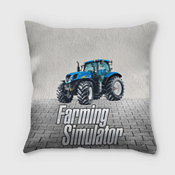 Подушка квадратная Синий трактор, цвет: 3D-принт