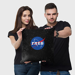 Подушка квадратная Глеб Наса космос, цвет: 3D-принт — фото 2