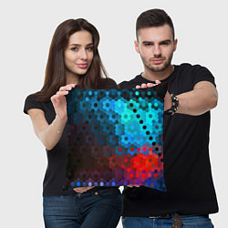 Подушка квадратная Битва размытых пикселей, цвет: 3D-принт — фото 2