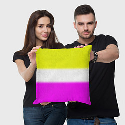Подушка квадратная Трехцветный размытый фон, цвет: 3D-принт — фото 2