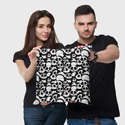 Подушка квадратная Чёрно-белые панды, цвет: 3D-принт — фото 2