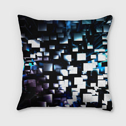 Подушка квадратная Неоновые кубы абстракция, цвет: 3D-принт