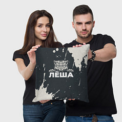 Подушка квадратная Лёша зубастый волк, цвет: 3D-принт — фото 2