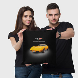 Подушка квадратная Американский спорткар Chevrolet Corvette Stingray, цвет: 3D-принт — фото 2