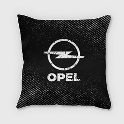 Подушка квадратная Opel с потертостями на темном фоне, цвет: 3D-принт