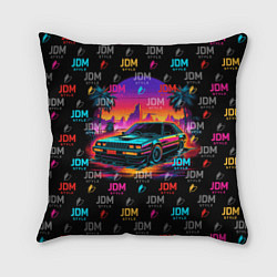 Подушка квадратная JDM neon style, цвет: 3D-принт