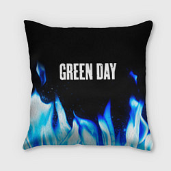 Подушка квадратная Green Day blue fire, цвет: 3D-принт