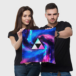 Подушка квадратная Zelda неоновый космос, цвет: 3D-принт — фото 2