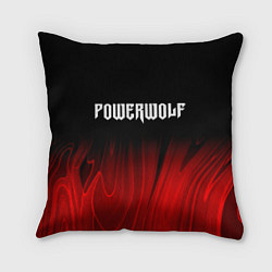 Подушка квадратная Powerwolf red plasma, цвет: 3D-принт