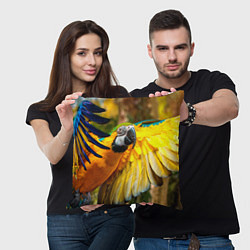 Подушка квадратная Взлёт попугая, цвет: 3D-принт — фото 2