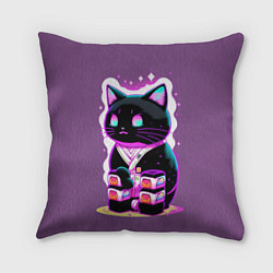 Подушка квадратная Японский суши-кот, цвет: 3D-принт