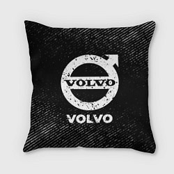 Подушка квадратная Volvo с потертостями на темном фоне, цвет: 3D-принт