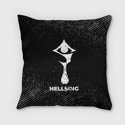 Подушка квадратная Hellsing с потертостями на темном фоне, цвет: 3D-принт