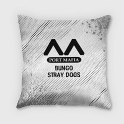 Подушка квадратная Bungo Stray Dogs glitch на светлом фоне, цвет: 3D-принт