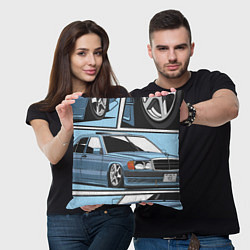 Подушка квадратная Mercedes-Benz 190E V1, цвет: 3D-принт — фото 2
