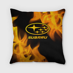 Подушка квадратная Subaru - gold gradient, цвет: 3D-принт