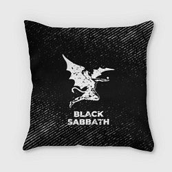 Подушка квадратная Black Sabbath с потертостями на темном фоне, цвет: 3D-принт