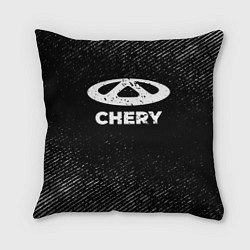 Подушка квадратная Chery с потертостями на темном фоне, цвет: 3D-принт
