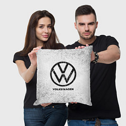 Подушка квадратная Volkswagen с потертостями на светлом фоне, цвет: 3D-принт — фото 2
