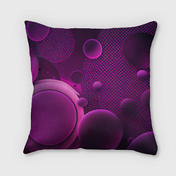 Подушка квадратная Фиолетовые шары, цвет: 3D-принт