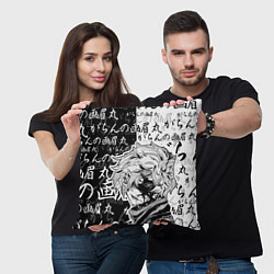 Подушка квадратная Адский рай - иероглифы, цвет: 3D-принт — фото 2