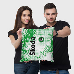 Подушка квадратная Skoda auto logo, цвет: 3D-принт — фото 2