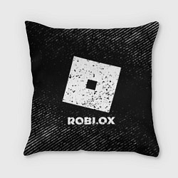 Подушка квадратная Roblox с потертостями на темном фоне, цвет: 3D-принт