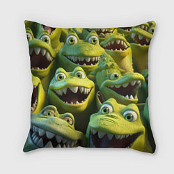 Подушка квадратная Много крокодилов, цвет: 3D-принт