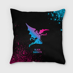 Подушка квадратная Black Sabbath - neon gradient