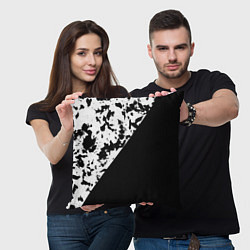 Подушка квадратная Черно-белый текстура, цвет: 3D-принт — фото 2