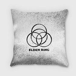 Подушка квадратная Elden Ring с потертостями на светлом фоне, цвет: 3D-принт