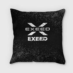 Подушка квадратная Exeed с потертостями на темном фоне, цвет: 3D-принт