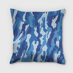 Подушка квадратная Blue military, цвет: 3D-принт