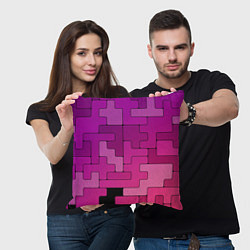 Подушка квадратная Фиолетовые текстуры, цвет: 3D-принт — фото 2