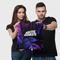 Подушка квадратная Arctic Monkeys neon monstera, цвет: 3D-принт — фото 2