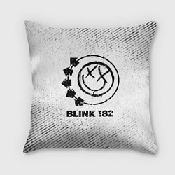 Подушка квадратная Blink 182 с потертостями на светлом фоне, цвет: 3D-принт